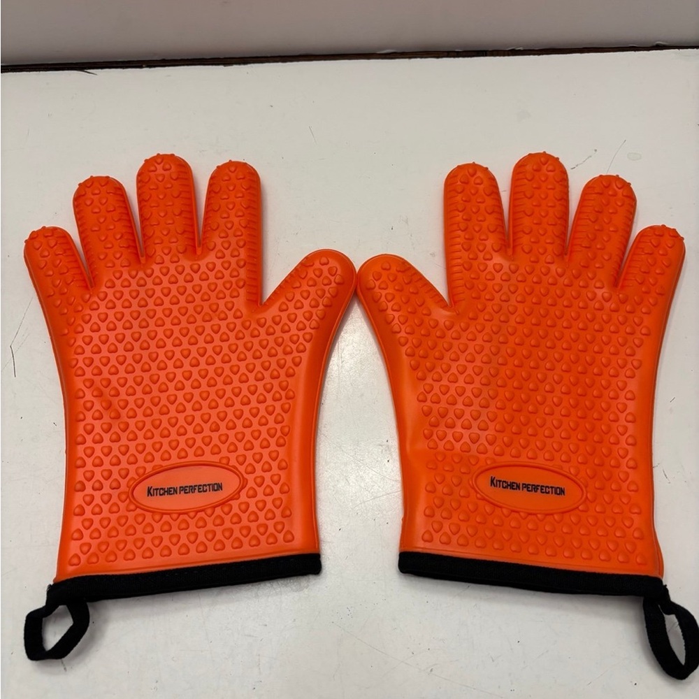 KITCHEN PERFECTION Silicone Smoker Oven Gloves -Extreme Heat Resistant BBQ Glove